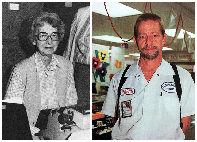 Yearbook photographs of Helen Dusault, taken in 1983, and Paul Knott, taken in 1997. 